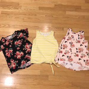 Three btween girls tops.